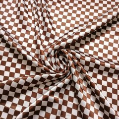 By Yard Chessboard Plaid Satin Fabric Geometric Silky Charmeuse material