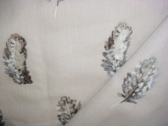 Clarke & Clarke F1082 Plumis Charcoal Emboidered Feather Upholstery Fabric