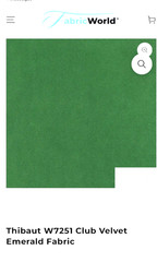 Thibaut Club Velvet Fabric in Emerald – 2 Yards uncut