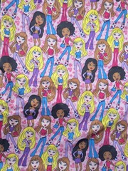 Large Bratz Single Piece Crafting Fabic 60″x86″ Repeating Pattern