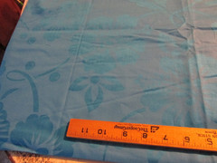 2 yard x 44″ Hawaiian Textile Fabric Hawaii Bright Blue shiny Flowers