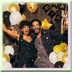 Black and Gold Birthday Party Decorations Set