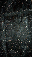 Spellbound Sparkle Spiderweb Lace — 56” x 104” — Black Webs + Orange Sequins
