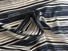 Designer Fabric CABI LLC Vintage Soft Crepe Brush stroke Blue Navy Nautical