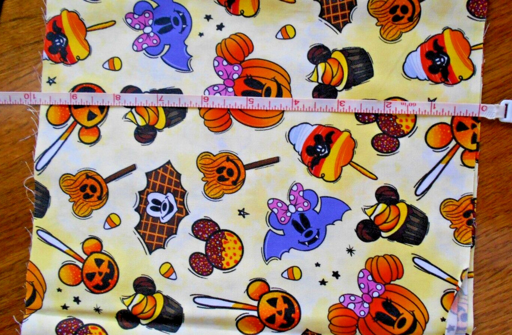 Disney Park Treat Halloween Snacks Mickey Mouse fabric Cupcakes Cookies 1/4 yd