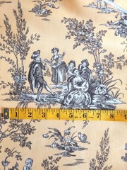 Mustard Yellow Toile de Jouy Fabric – French Country Pastoral Print Home Decor