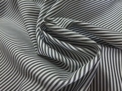 MICRO STRIPE ITALIAN PIMA COTTON VOILE~BLACK/WHITE~18″x30″~DOLL FABRIC