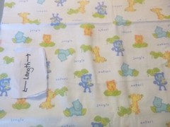 Jungle and Safari animals on White FLANNEL Fabric (44″ Wide x 60 ” long)