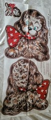 VTG 60s Cut & Sew Pillow Fabric Cocker Spaniel Puppy Panel 17″