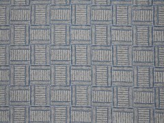 Brook Perdigon Caravan Hand-Blocked Linen Fabric in Indigo Blue, 3 Yds, New