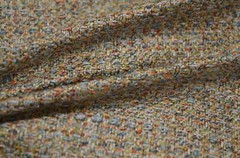 View Aura Pastel Peach Blue Tan Tweed Regal Upholstery Fabric