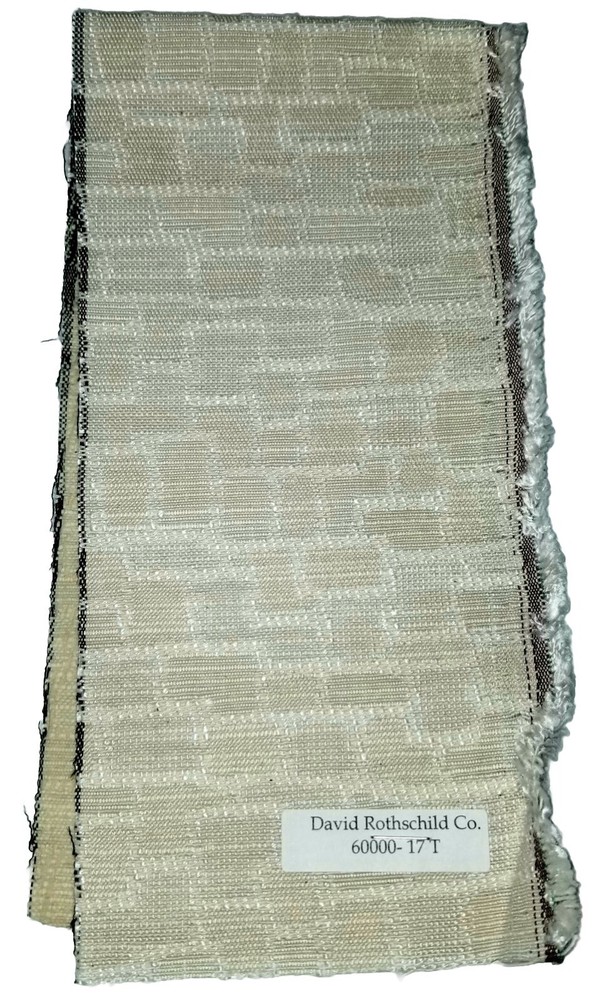 Upholstery Fabric Swatch Ecru w/ Light Tan 18.25″ X 4″ #17 T Quilting Cutouts