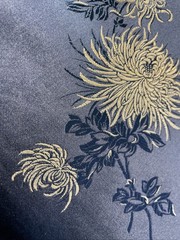 Vtg 1950s Harilela’s Hong Kong Silk Blend Brocade Fabric Blue Silver 5 Yards NOS