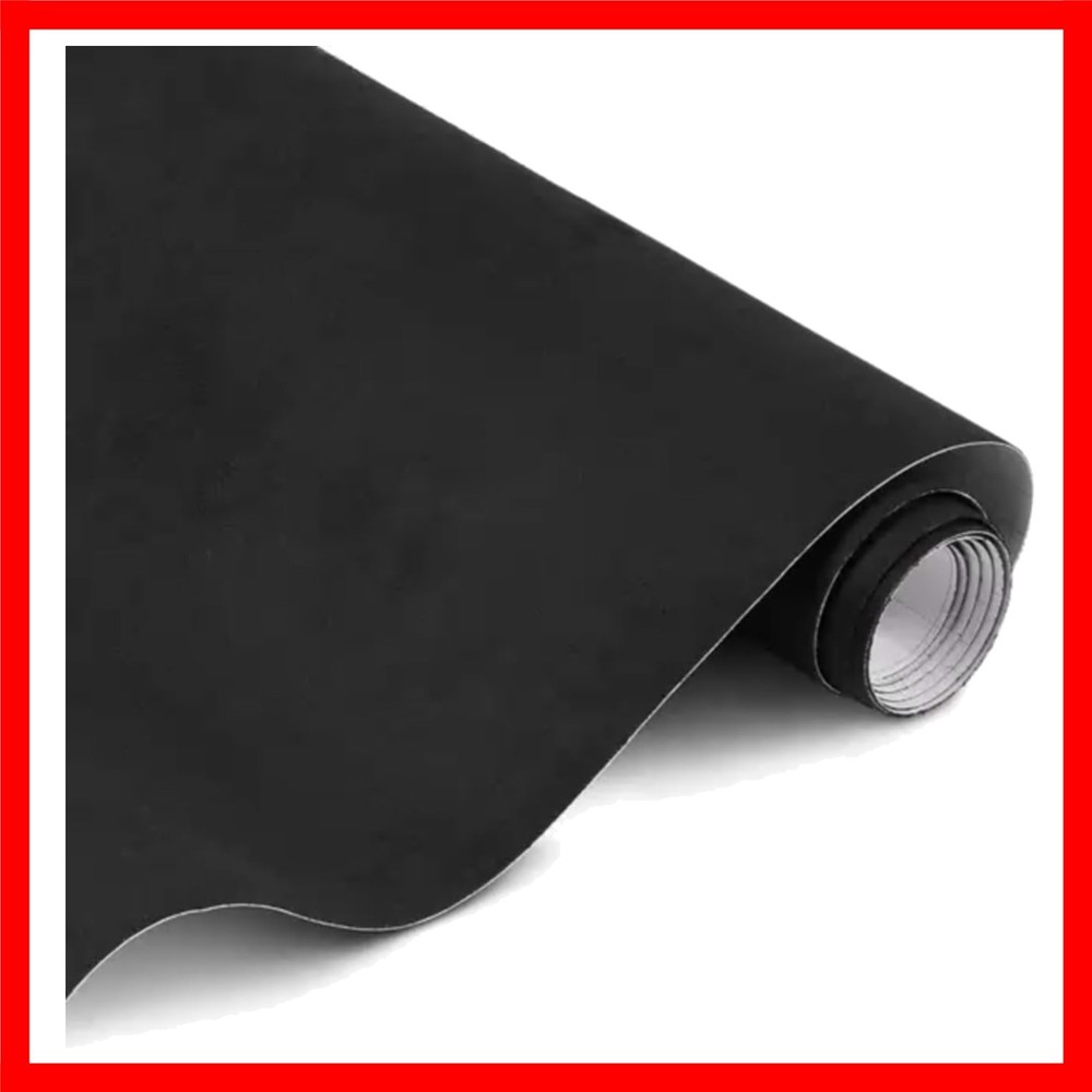 Black Suede Fabric Wrap – 17X70 Inch Suede Wrap for Car Interior – Self-