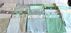 fabaric/yardage Quilting FAT QUARTERS 6.75yds Green Novelty Prints Sewing/Craft