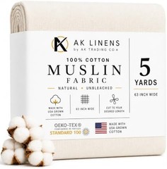 AK TRADING CO. Muslin Fabric/Textile Unbleached – Draping Fabric – Natural 10