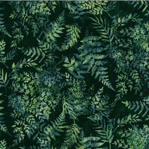 Hoffman Batiks Fabric – Bali Batik – Black/Jade Fern #U2489-216