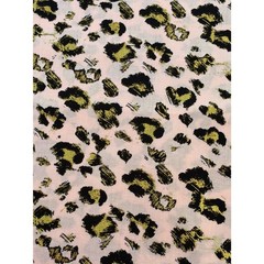 Brother Sister Design Studio Leopard Print Fabric Gold Black Pink 45×31 Cotton