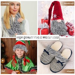 Tatuo 10 x 20 Inch Black Gray Faux Fur Fabric 10 x 20 Inch,