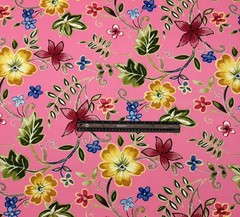 MILL CREEK SKETCH FLORAL PINK GREEN YELLOW VINE COTTON MULTIUSE FABRIC BY YARD