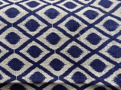 Burlap Fabric BTY Dark Blue Purple Geometric Pattern Home Decor Crafts 48”