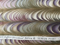 Hoffman International Fabrics. Swirls Pink Purple Aqua White Screen Print