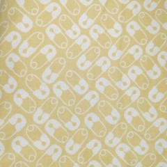 Flannel Fabric Joann’s Yellow with Diaper Pin Pattern 4.25 Yards x 43″