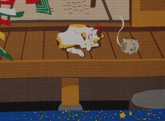 50cm Furoshiki Japanese Fabric Cat and Tanabata Star Festival Decorations