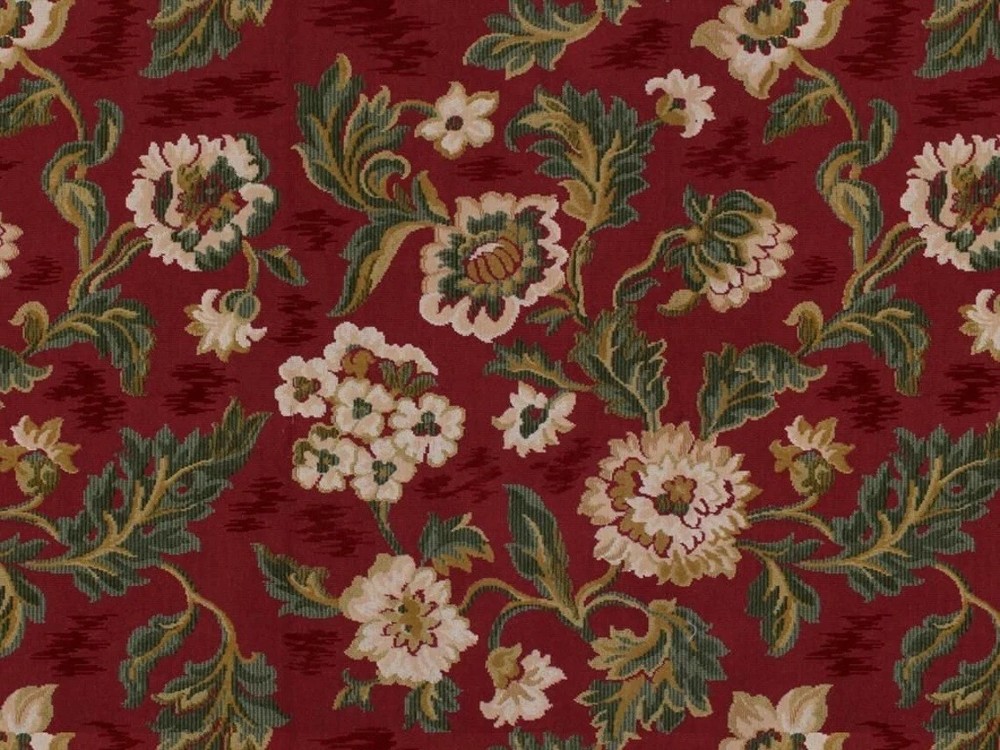 BRUNSCHWIG & FILS OMBREMONT VELVET FABRIC 5 YARDS ROUGE RED GREEN MULTI