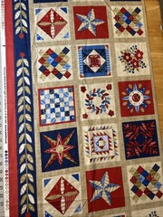 American Beauty Squares Henry Glass Cotton 4 Row Fabric Panel 24 By 44” New