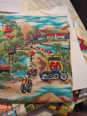 Quilting Fabric Motorcycle Hoffman Fabrics Rt 66 On the Move