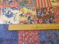 Cotton FABRIC Floral Blocks Cheater Quilt Multicolored 1yd 6″ x 44