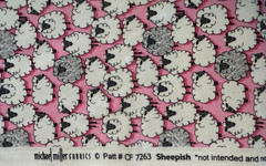 Flannel Fabric- 2 yards (6 ft) x 42″- Sheep-Pink Background