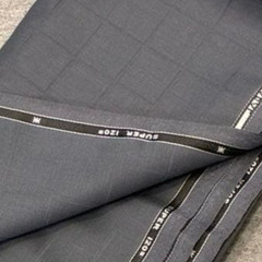 Scabal GOLDEN RIBBON Super 120’s Wool Fabric Gray Check 3.4m/ 3.7yd 240gm UK