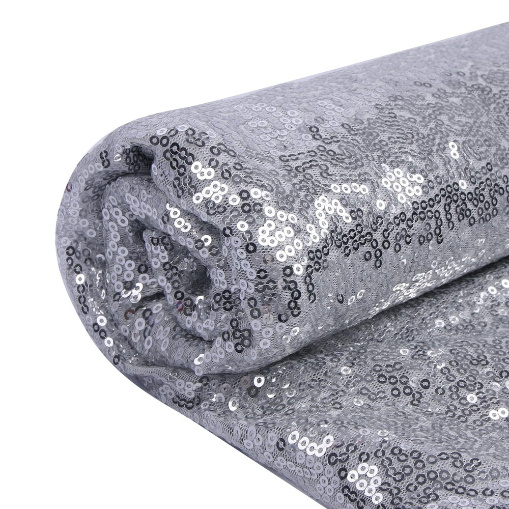 Sequin Fabric For Clothing Toy Decoration Tablecloth DIY Silver 1 Yard