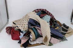 Silk Scrap Lot 2 lbs 8 oz Junk Journal Crazy Quilt Upcycle Deconstructed Ties