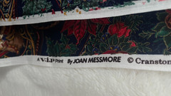 Vtg Cranston VIP Joan Messmore Fabric Christmas Floral Santa Cotton 5 yards