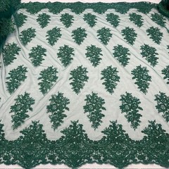 Bridal Sequin Lace Floral Embroidery Polyester Mesh 51 Inch Wide Fabric