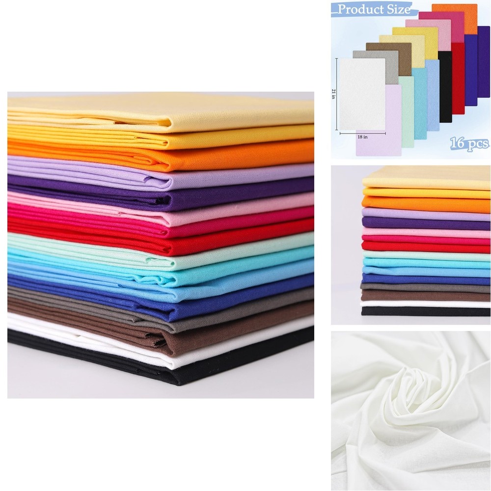 KEPYDRMTF 18×21 inch Cotton Fat Quarter Bundles 16PCS Colorful-16 Quilting