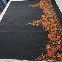 Printmaker International 45 Inch x 116 3.2 Yards Large Black Red Floral Pattern