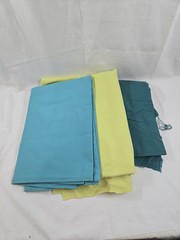 Assorted Fabric Lot Knit & Woven Teal Blue Green Scraps Remnants Craft Supply