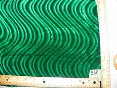 Green Wavy Velvet Upholstery Fabric 1 Yard (R518)