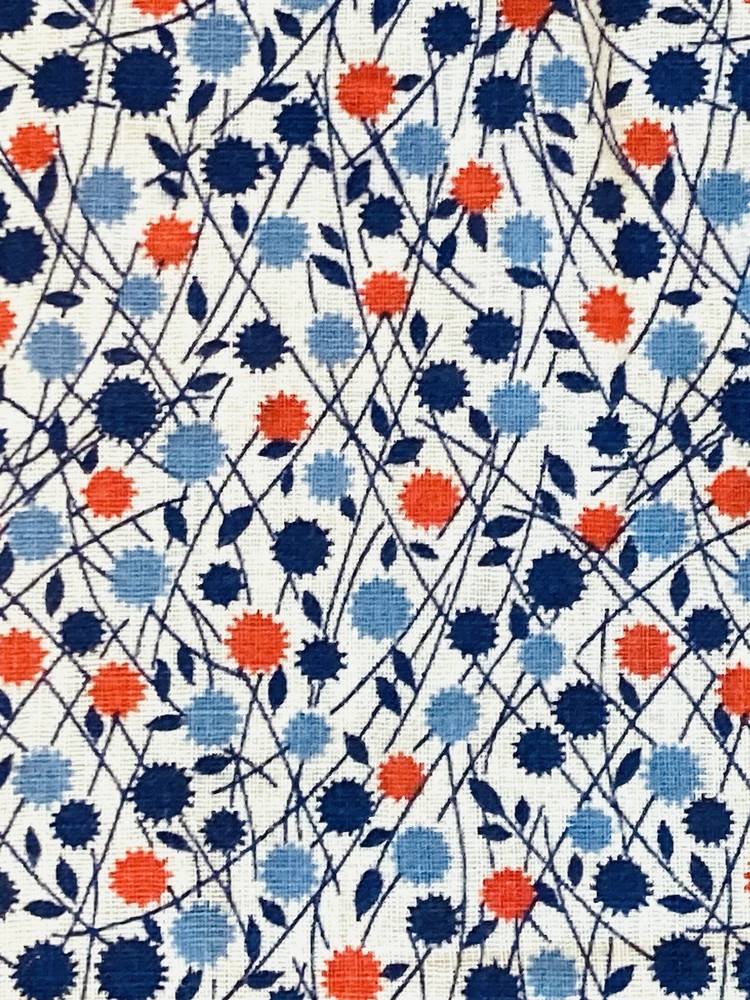 Vintage 1930s 1940s cotton voile print fabric dress making 112″ x 31″ 1 of 2