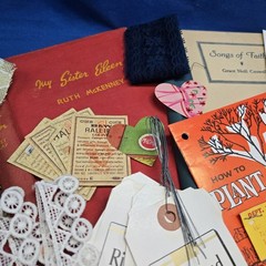 Junk Journal Lot 1 Lb Ephemera Trim Lace Fabric Craft Collage Paper Book Cover
