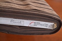 By 1/2 Yd, Brown on Brown Striped Floral Quilt Cotton, RJR/ Flourish/Beaves, B55
