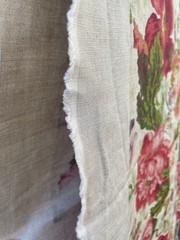 Lorenzo Rubelli floral linen fabric beige flowers 110-150cm