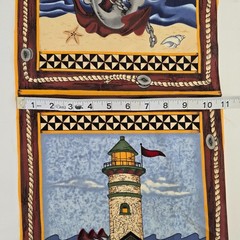 8 Vintage VIP Cranston Fabric Panels Sailboat Lighthouse Anchor 11″x12″ Ea