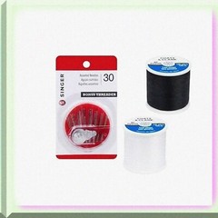 Black and White Sewing Thread Kit with Needles