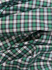 Green White Plaid Tartan Cotton Woven Fabric BTY GR8 For Kilts Skirts Drapes