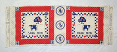 Vtg Cow Farm Dairy Feed Fabric Panel Pillow Cushion Coaster Placemat Tote Bag